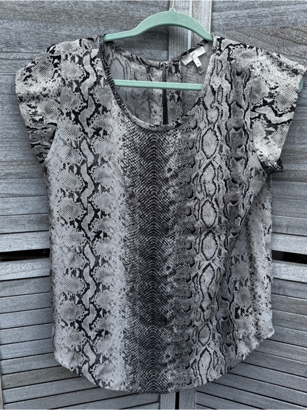 Joie 100% Silk Snake Print Top S Cap Sleeve Animal Print